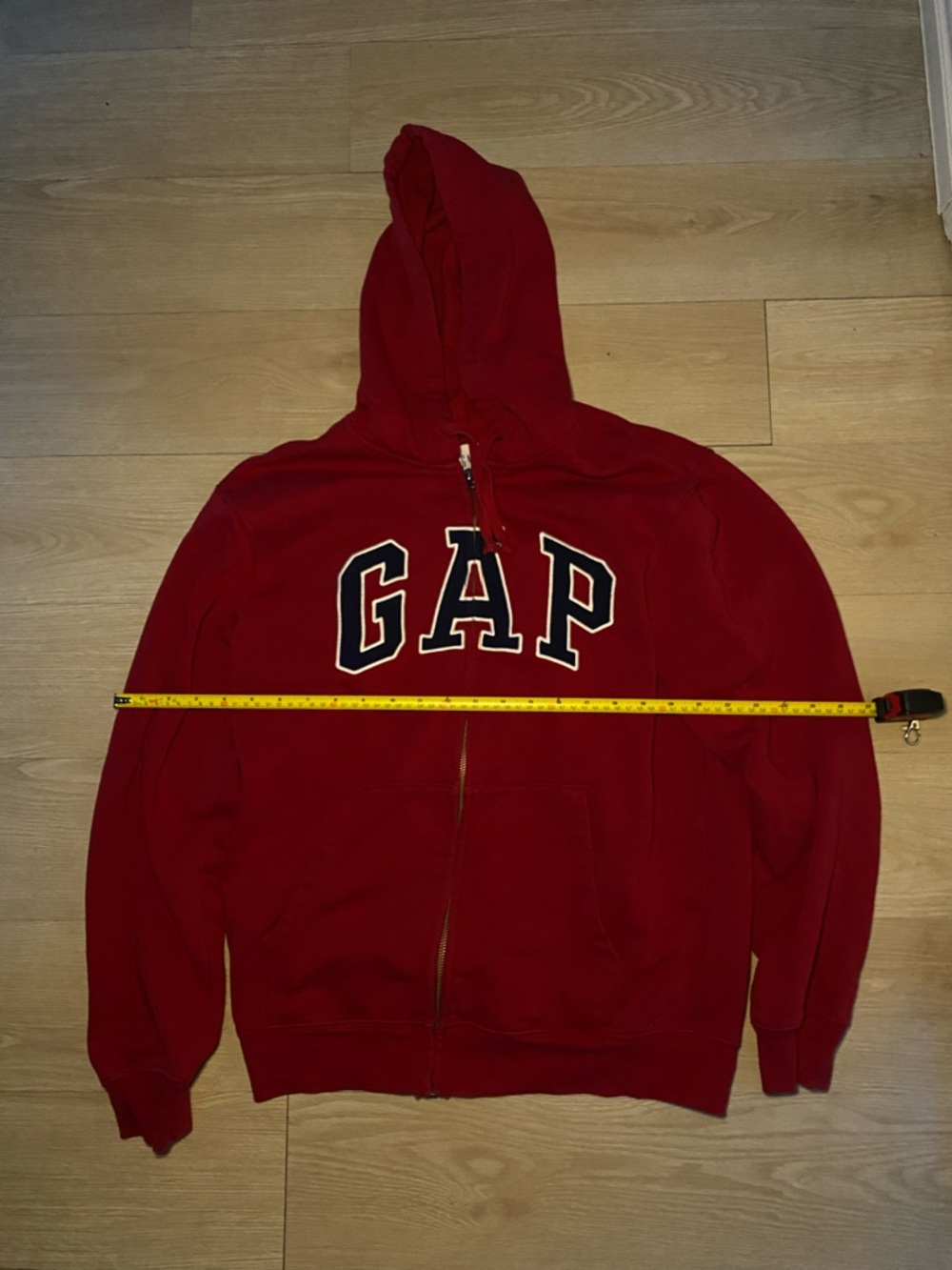 GAP Bright Red Zip-Up Hoodie with Hood